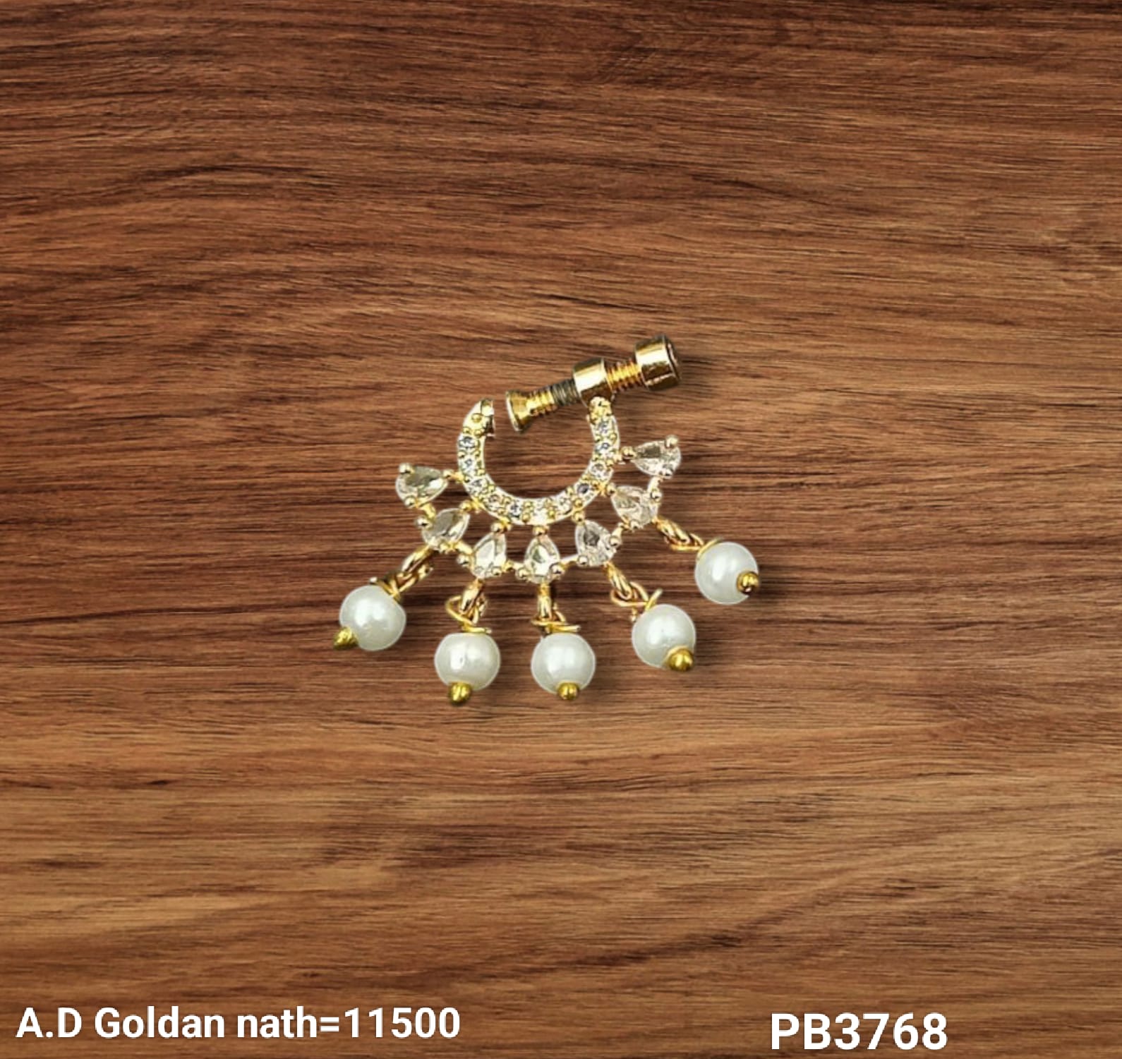 Gold Plated Traditional Stylish Ethnic Nose Pin